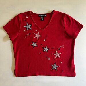 Norton McNaughton Red Star Embroidered Baby Tee